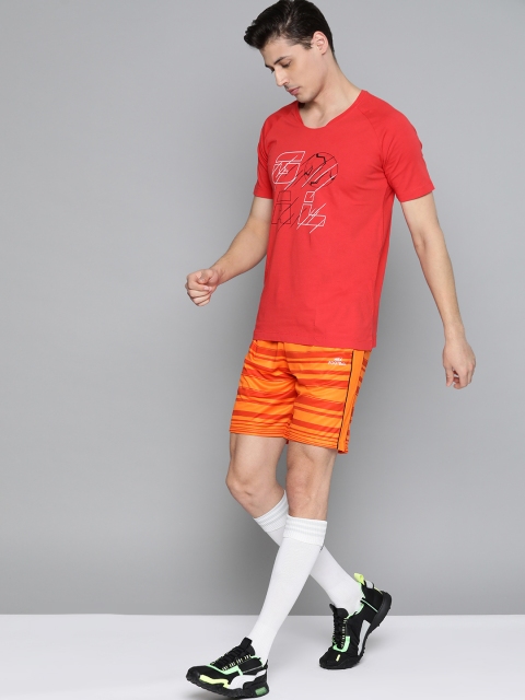

HRX by Hrithik Roshan Men Oriole AOP Regular Fit Rapid-Dry Football Shorts, Orange