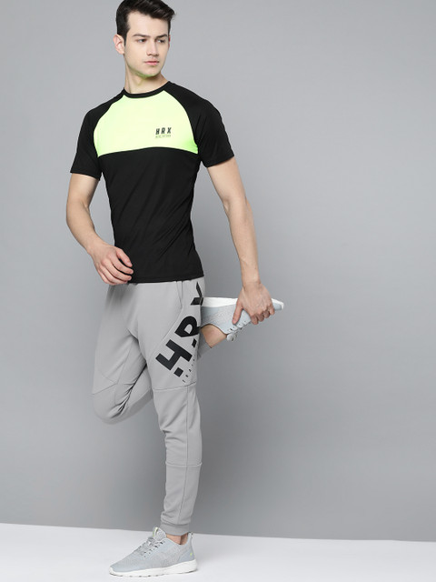 

HRX by Hrithik Roshan Men Wet Weather Solid Regular Fit Rapid-Dry Training Track Pants, Grey