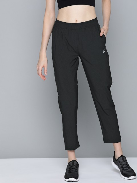 

HRX by Hrithik Roshan Women Anthra Melange Solid Slim Fit Lycra Running Track Pants, Black