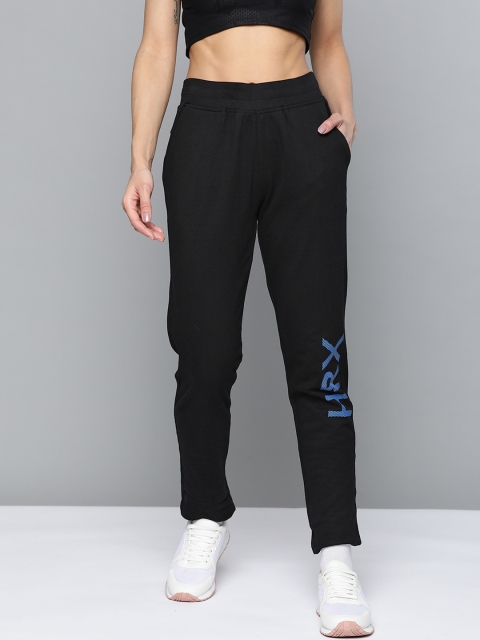 

HRX by Hrithik Roshan Women Black Slim Fit Bio-Wash Antimicrobial Lifestyle Track Pants