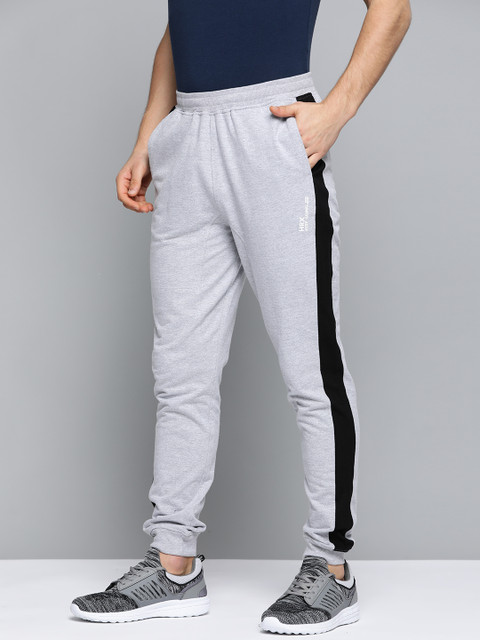 

HRX by Hrithik Roshan Men Light Grey Solid Slim Fit Melange Lifestyle Joggers, Grey melange