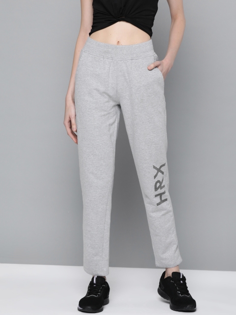 

HRX by Hrithik Roshan Women Grey Melange Solid Slim Fit Melange Lifestyle Track Pants