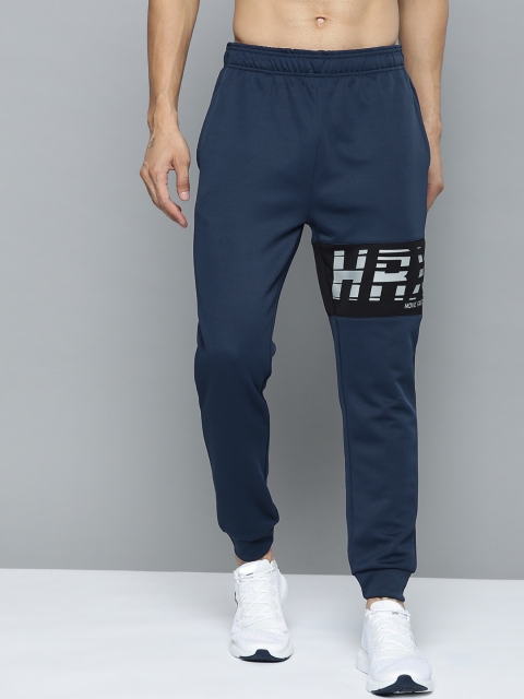 

HRX by Hrithik Roshan Men Medieval Blue Solid Slim Fit Rapid-Dry Running Joggers, Navy blue