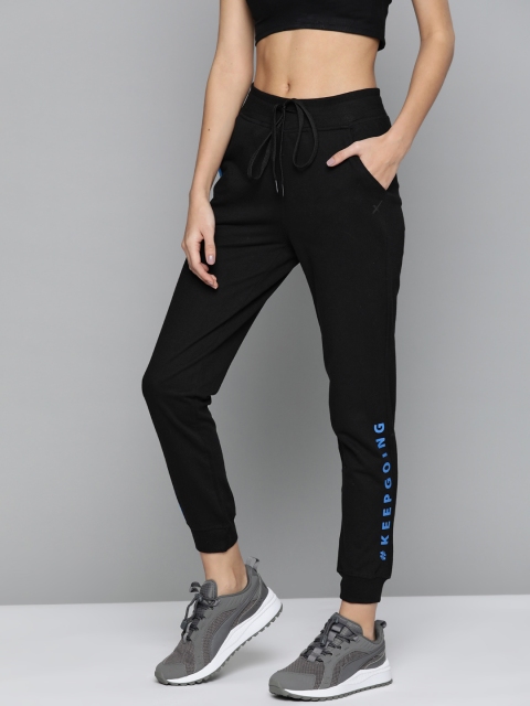

HRX by Hrithik Roshan Women Jet Black Solid Regular Fit Melange Lifestyle Joggers