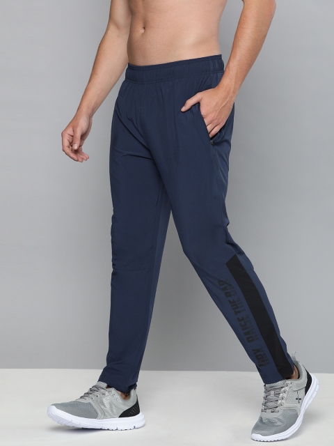 

HRX by Hrithik Roshan Men Navy Blue Solid Regular Fit Rapid-Dry Training Track Pants