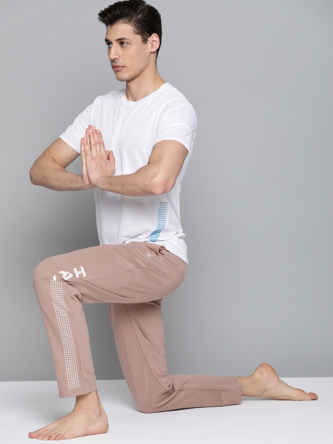 

HRX by Hrithik Roshan Men Twiligt Malive Solid Organic Cotton Bio-Wash Yoga Track Pants, Mauve