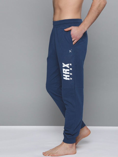 

HRX by Hrithik Roshan Men Estate Blue Regular Fit Bio-Wash Antimicrobial Yoga Joggers, Navy blue