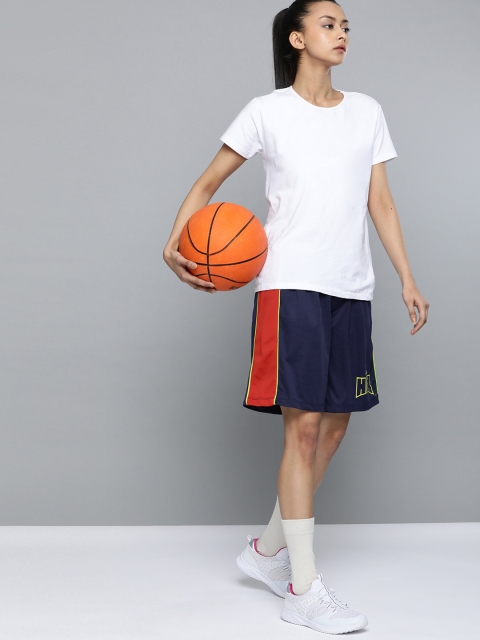 

HRX by Hrithik Roshan Women Medieval Blue Solid Regular Fit Rapid Dry Basketball Shorts, Navy blue