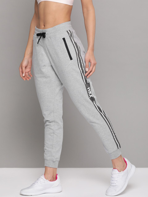 

HRX by Hrithik Roshan Women Light Grey Melange Solid Regular Fit Track Pants