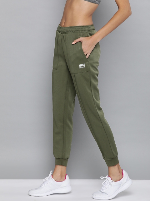 

HRX by Hrithik Roshan Women Olive Green Solid Regular Fit Rapid-Dry Training Joggers