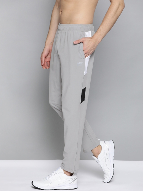 

HRX by Hrithik Roshan Men Grey Solid Regular Fit Rapid-Dry Lycra Running Track Pants