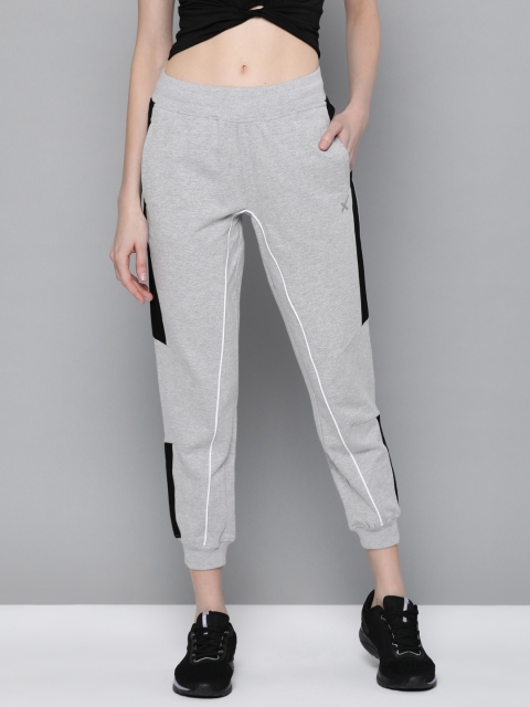 

HRX by Hrithik Roshan Women Grey Melange Solid Slim Fit Melange Lifestyle Track Pants