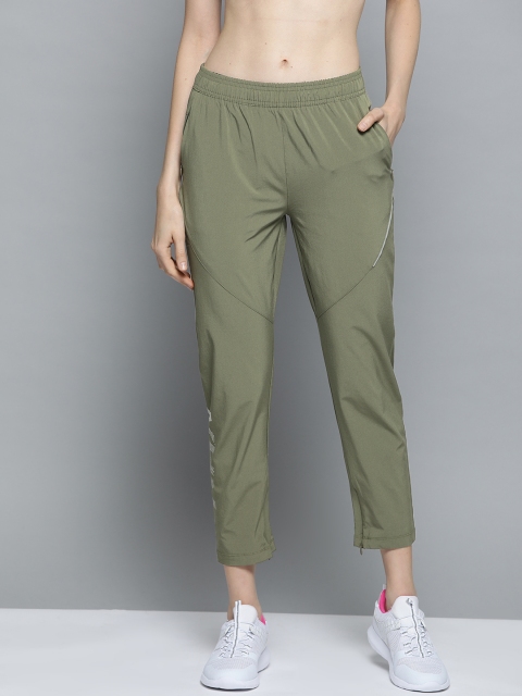 

HRX by Hrithik Roshan Women Burnt Olive Regular Fit Rapid-Dry Lycra Running Track Pants