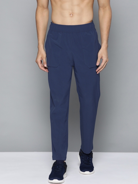 

HRX by Hrithik Roshan Men Medieval Blue Solid Regular Fit Rapid-Dry Running Track Pants, Navy blue