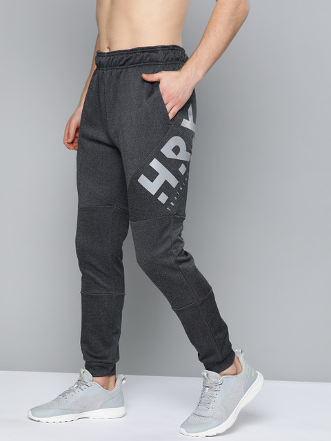 

HRX by Hrithik Roshan Men Anthra Melange Solid Regular Fit Rapid-Dry Training Track Pants, Grey melange