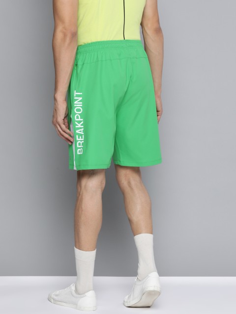 

HRX by Hrithik Roshan Men Green Typographic Regular Fit Rapid-Dry Racket Sport Shorts