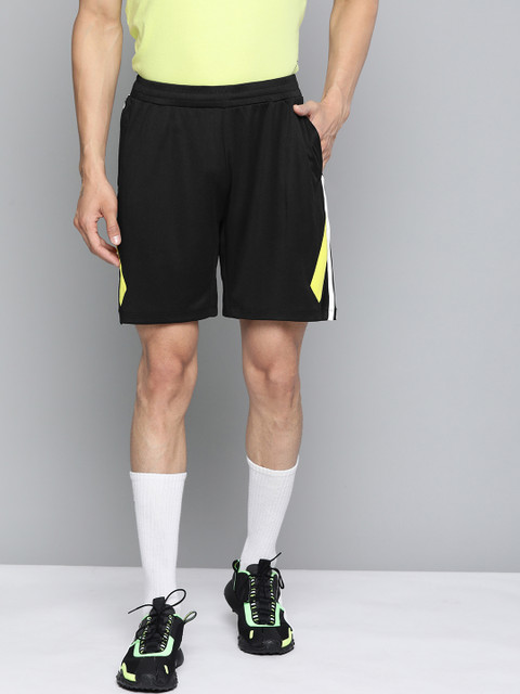 

HRX by Hrithik Roshan Men Jet Black Solid Regular Fit Rapid-Dry Football Shorts