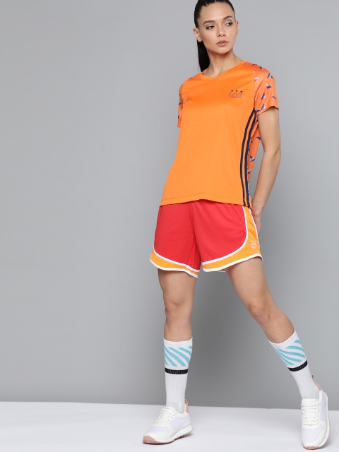

HRX by Hrithik Roshan Women Oriole Printed Rapid-Dry Football T-shirt, Coral