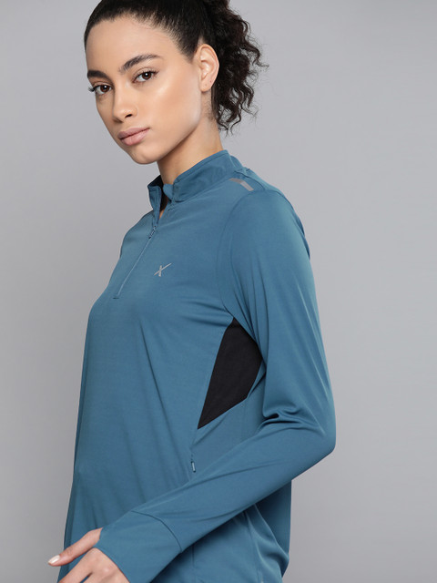 

HRX by Hrithik Roshan Women Teal Blue Solid Rapid-Dry Outdoor T-shirt