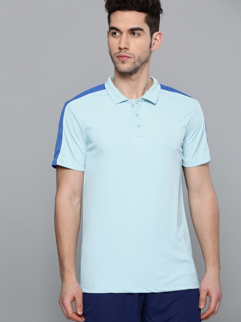 

HRX by Hrithik Roshan Men Crystal Blue Solid Rapid-Dry Antimicrobial Racket Sport T-shirt