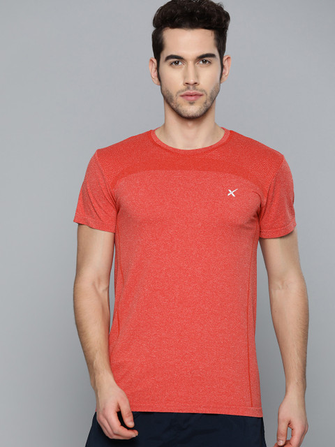 

HRX by Hrithik Roshan Men Red Melange Solid Seamless Rapid-Dry Training T-shirt
