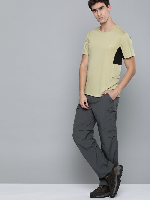 

HRX by Hrithik Roshan Men Sponge Solid Rapid-Dry Outdoor T-shirt, Beige