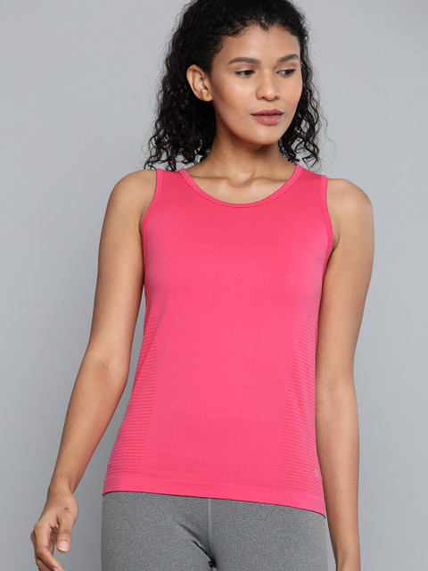 

HRX by Hrithik Roshan Women Lt Pink Solid Seamless Rapid-Dry Training T-shirt