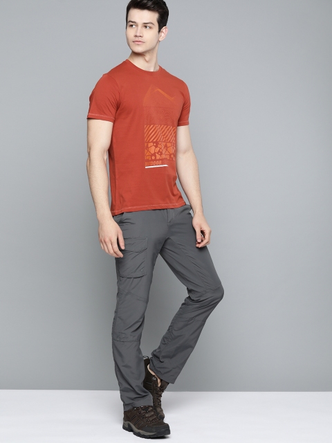 

HRX by Hrithik Roshan Men Bassa Nova Printed Bio-Wash Outdoor T-shirt, Rust
