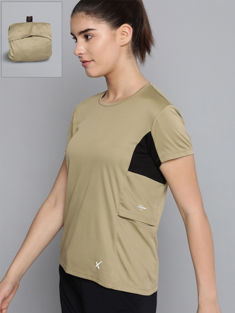 

HRX by Hrithik Roshan Women Sponge Solid Rapid-Dry Outdoor Packable T-shirt, Taupe