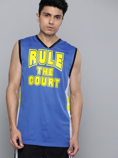 

HRX by Hrithik Roshan Men Strong Blue Printed Rapid-Dry Basketball T-shirt