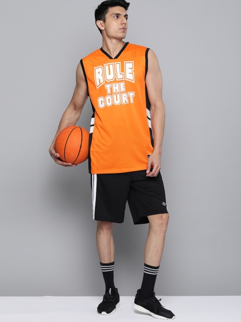 

HRX by Hrithik Roshan Men Oriole Printed Rapid-Dry Basketball T-shirt, Orange