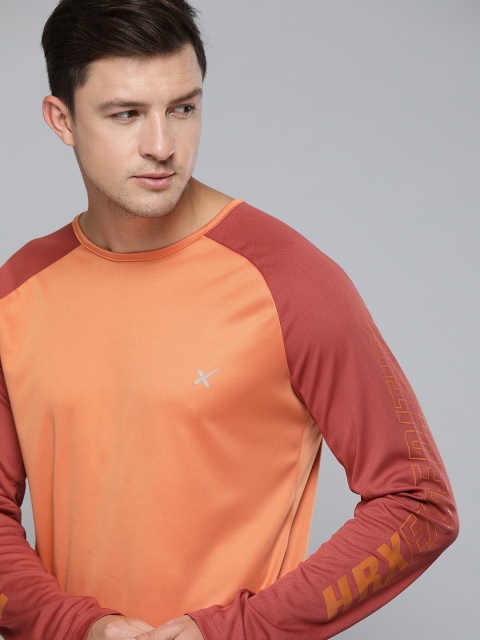 

HRX by Hrithik Roshan Men Jaffa Orange Solid Rapid-Dry Outdoor T-shirt