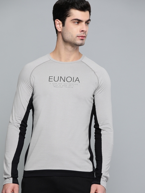 

HRX by Hrithik Roshan Men Anthracite & Wet Weather Organic Cotton Bio-Wash Yoga T-shirt, Grey