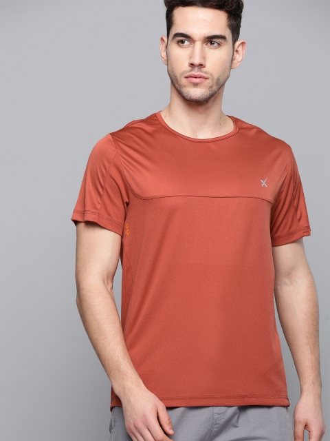 

HRX by Hrithik Roshan Men Bassa Nova Solid Rapid-Dry Outdoor T-shirt, Rust