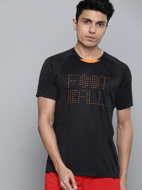 

HRX by Hrithik Roshan Men Jet Black Solid Rapid-Dry Football T-shirt
