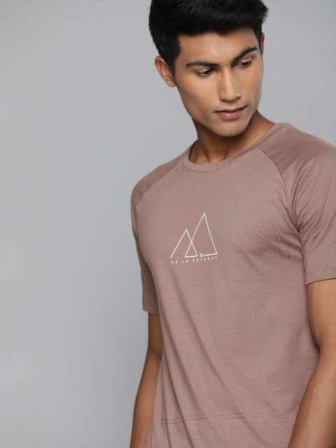 

HRX by Hrithik Roshan Men Brown Solid Organic Cotton Bio-Wash Yoga T-shirt