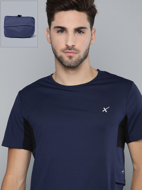 

HRX by Hrithik Roshan Men Medieval Blue Solid Packable Rapid-Dry Outdoor T-shirt, Navy blue