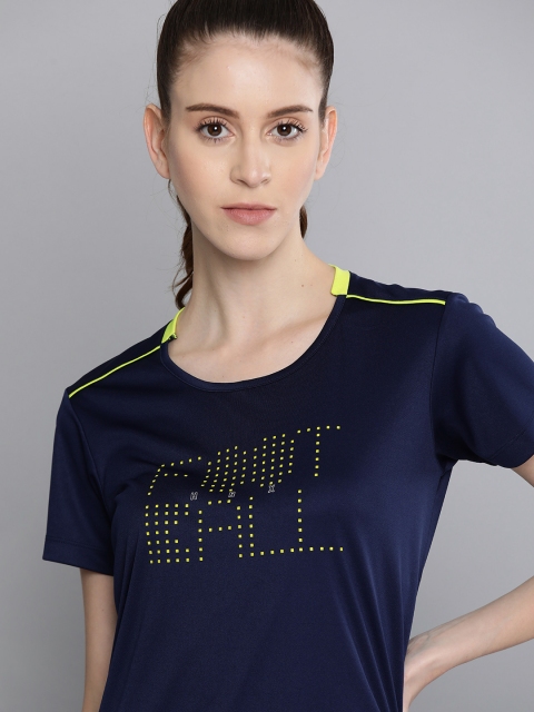 

HRX by Hrithik Roshan Women Medieval Blue Solid Rapid-Dry Football T-shirt, Navy blue