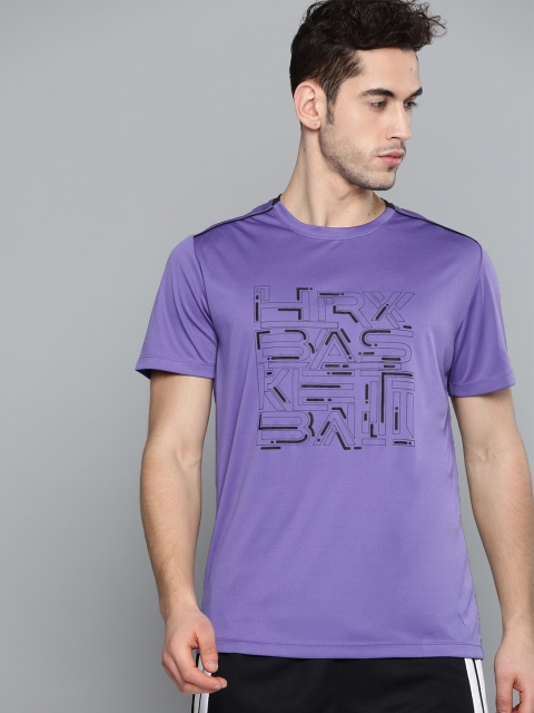 

HRX by Hrithik Roshan Men Purple Printed Rapid-Dry Basketball T-shirt
