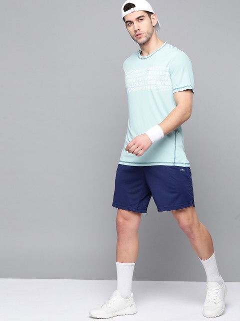 

HRX by Hrithik Roshan Men Oriole Solid Rapid-Dry Antimicrobial Racket Sport T-shirt, Blue