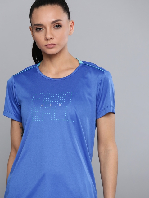 

HRX by Hrithik Roshan Women Stronge Blue Printed Rapid-Dry Football T-shirt