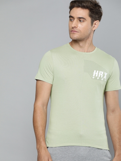 

HRX by Hrithik Roshan Men Green Solid Organic Cotton Bio-Wash Yoga T-shirt