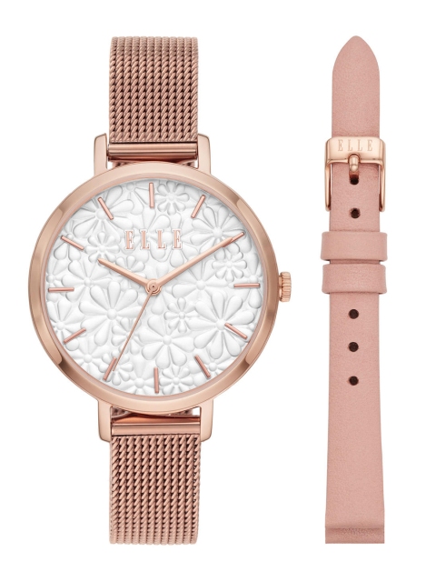 

ELLE Women Silver-Toned Analogue Watch ELL27003 with Additional Strap