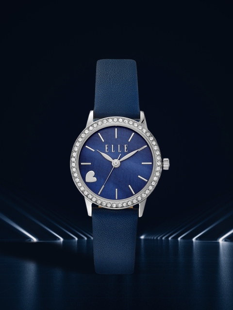 

ELLE Women Navy Alma Embellished Analogue Watch ELL21031, Navy blue