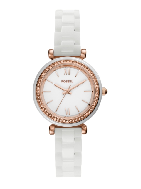

Fossil Women White Carlie Mini Analogue Watch CE1104