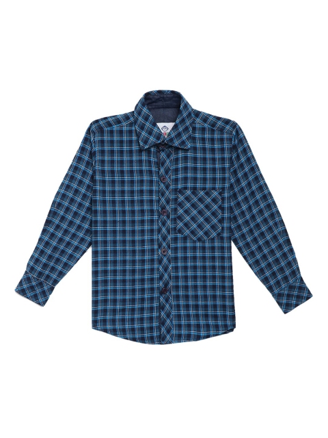 

Kidling Boys Blue & White Classic Fit Checked Casual Shirt