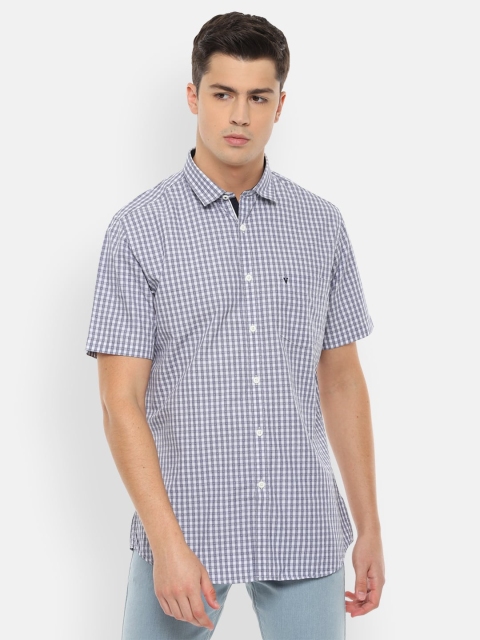 

Van Heusen Sport Men Blue & White Slim Fit Checked Casual Shirt