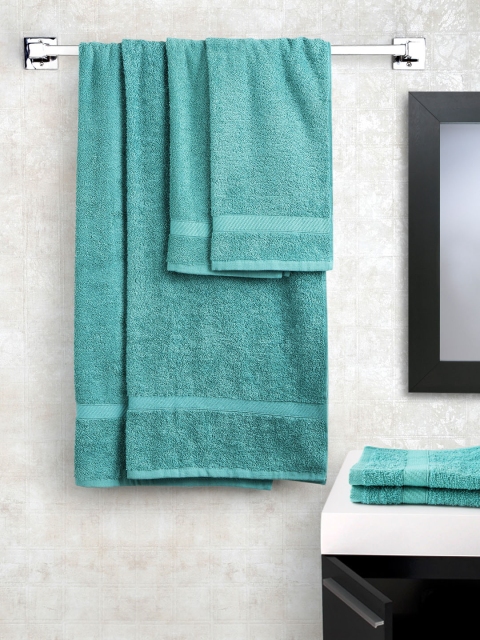 

WELHOME Green 100% Cotton Set of 6 Towels
