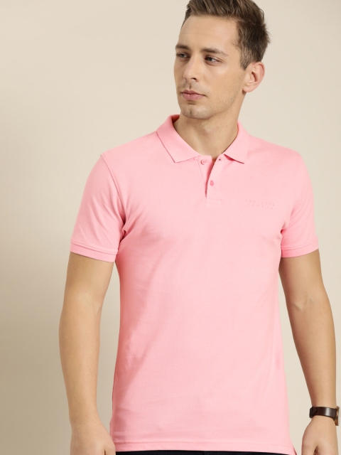 

INVICTUS Men Pink Solid Polo Collar Anti Microbial T-shirt