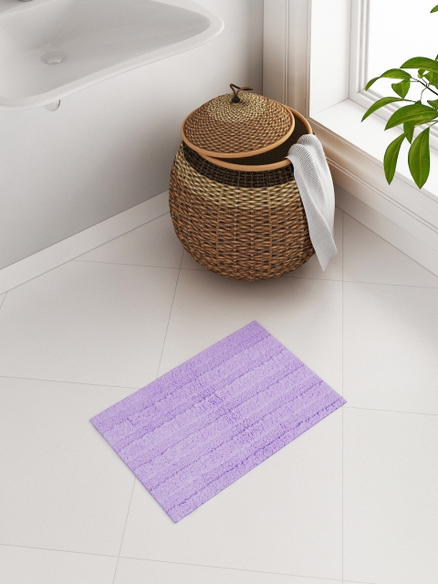 

SPACES Swift Dry Lavender Self-Striped Rectangular Bath Rug
